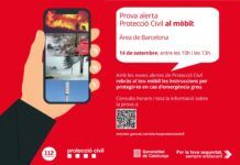 El próximo jueves 14 de septiembre se realizará una prueba del nuevo sistema de alertas de Protección Civil de la Generalitat de Catalunya