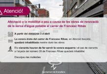 Granollers renueva la red de agua potable en la calle Francesc Ribas