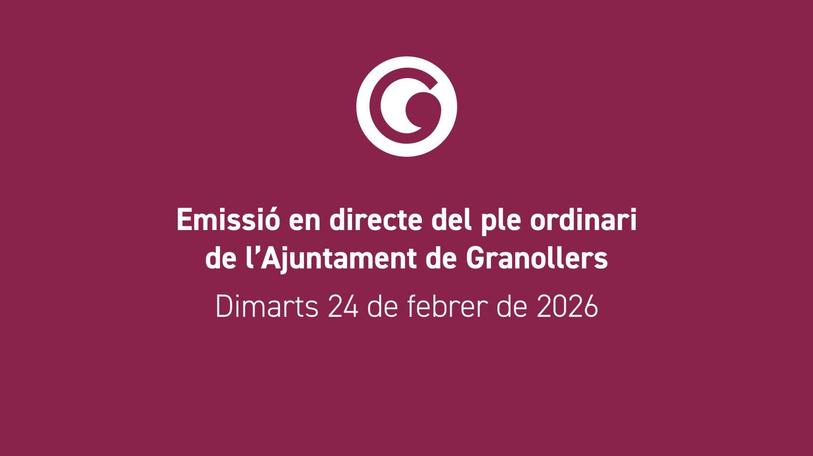 Martes 24, pleno ordinario del mes de febrero