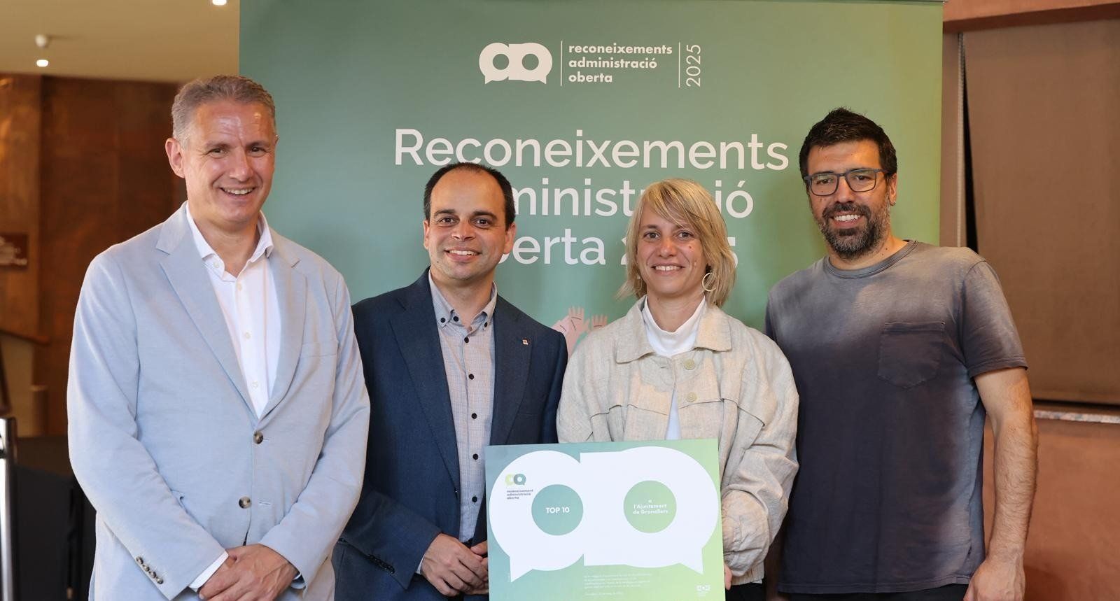 Granollers se posiciona en el top 10 en la XI edición de los Reconocimientos Administración Abierta de Cataluña en la categoría de municipios de más de 50.000 habitantes