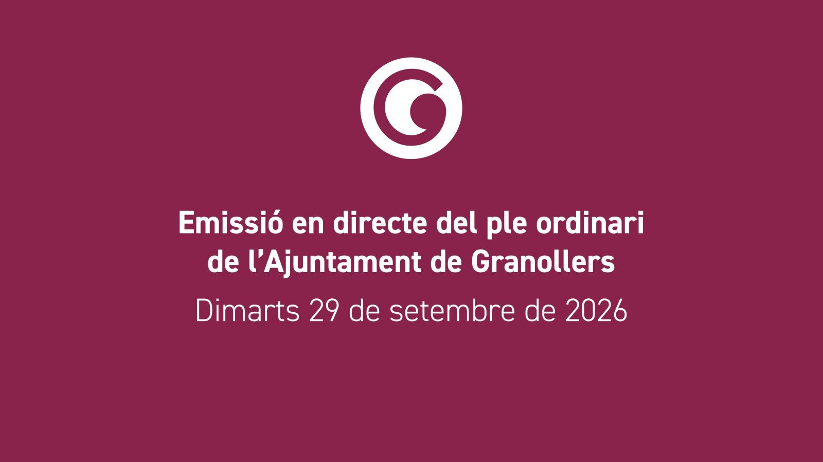 Martes 29, pleno ordinario de septiembre